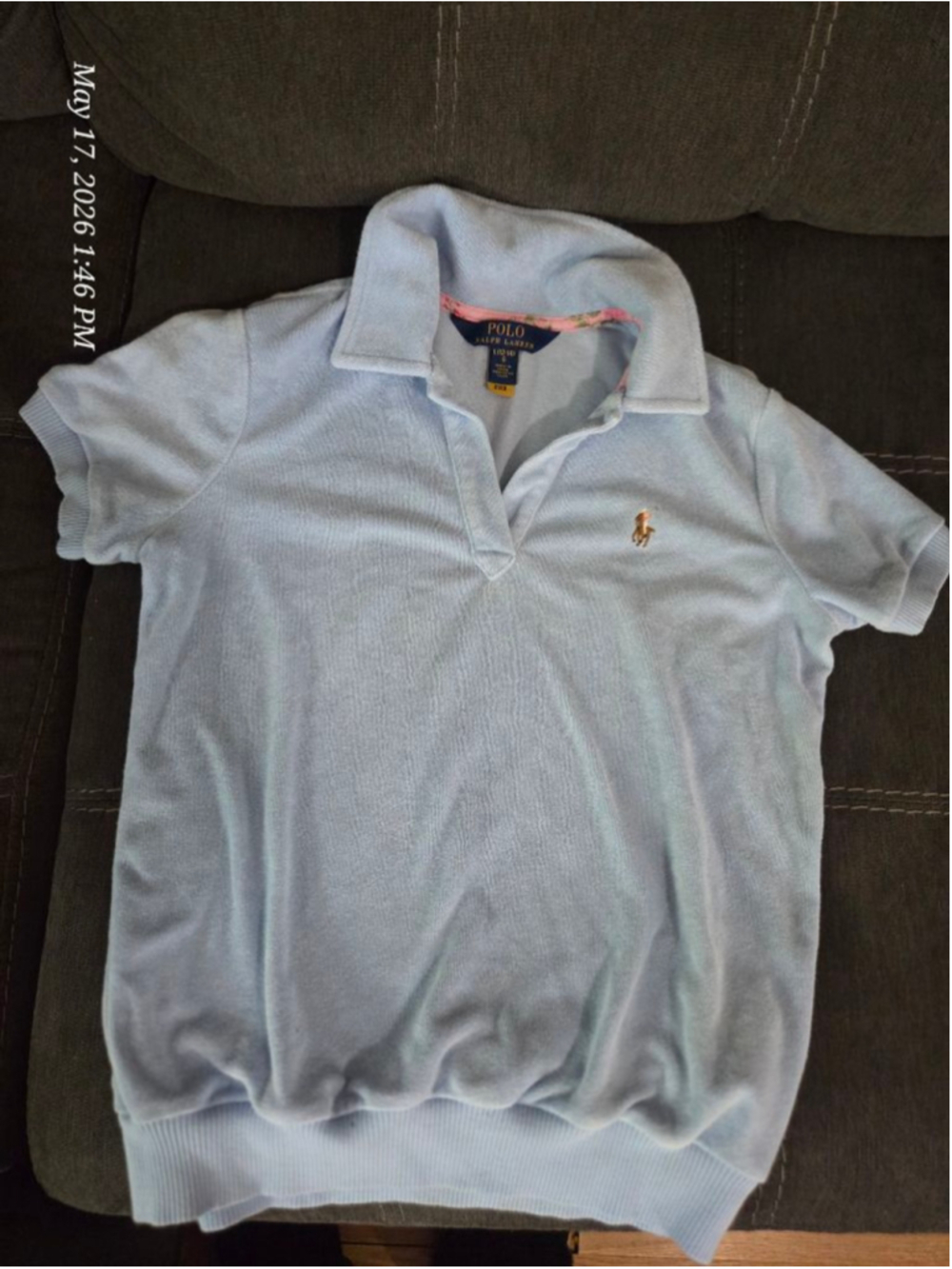 Ralph Lauren Girls size 12-14 Crop Terry Cloth Top